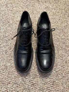 Prada vintage vero cuoio black leather oxford lace up dress shoes